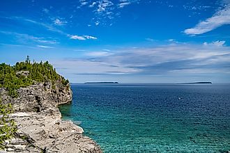 View of Lake Huron from Bruce Peninsula National Park in Tobermory. 