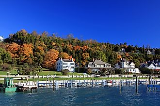 Fall colors in Mackinac Island, Michigan.