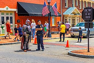 An outdoor event with people dressed as fictional characters in Jonesborough, Tennessee. Image credit: Dee Browning / Shutterstock.com.