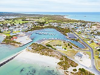 Aerial view of Robe, South Australia, Australia.
