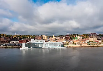 View of downtown on a summer afternoon in Burlington, Iowa.