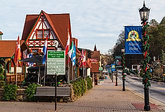 Main Street with Christmas decorations in Helen, Georgia. Image credit Vadim Fedotov via Shutterstock