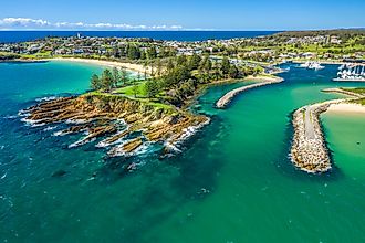 Aerial view of Bermagui, New South Wales.