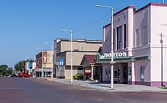 Downtown streets of the small rural Kansas town of Norton. Editorial credit: melissamn / Shutterstock.com