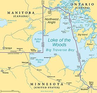 Northwest Angle, political map. 