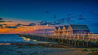Busselton Jetty in Busselton, Western Australia.