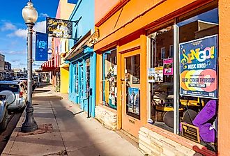 Charming streets lined with local businesses in Silver City, New Mexico. Editorial credit: Photo Spirit / Shutterstock.com