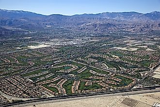 Aerial view of Coachella Valley, California