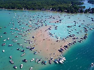 The Sandbar in Torch Lake