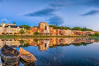 Augusta, Maine skyline on the river. 