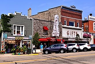 The downtown area of Lake Geneva, Wisconsin. Image credit Tony Savino via Shutterstock