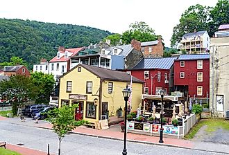 Downtown residential and commercial buildings during the day in Harpers Ferry, West Virginia. Image credit Khairil Azhar Junos via Shutterstock