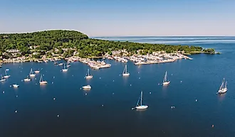Aerial view of Fish Creek, Wisconsin.