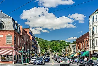 Downtown street in Camden, Maine. Image credit Conny Pokorny via Shutterstock
