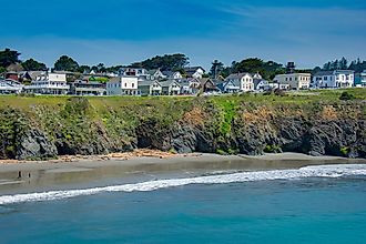 The stunning downtown coastline of Mendocino, California.