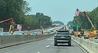 A photo of PA Turnpike reconstruction/widening work in Chester County