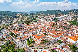 Aerial view of Portuguese town Portalegre.