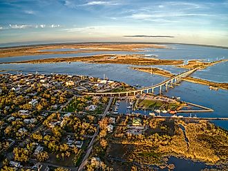 An exterior view of the Indian Pass Trading Post famous for it's oysters near Apalachicola Florida