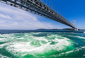 Naruto Whirlpool in the Naruto Strait, Japan.