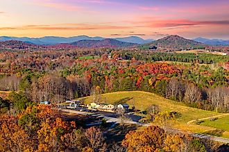 Aerial view of Long Creek, South Carolina.