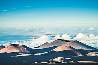 Volcanic Cinder Cones Rising Above the Clouds at Mauna Kea Summit, Big Island, Hawaii, USA