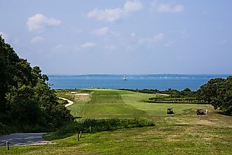 A view of the seventh hole (Latimer) at Fishers Island Club in New York. K Ireland / Shutterstock.com