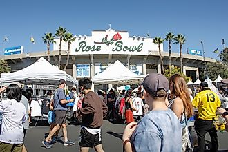  A view of a people walking around the Rose Bowl Flea Market. Editorial credit: The Image Party / Shutterstock.com