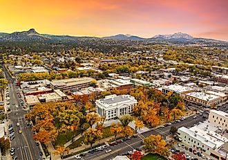 A fall view of the Prescott Square in Prescott, Arizona.