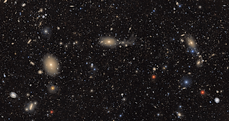 A survey of the sky captured by the Rubin Telescope.