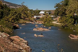 Overlooking Medicine Creek in Medicine Park, Oklahoma.