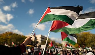 Washington DC, USA, Pro-Palestine protesters. Editorial credit: Volodymyr TVERDOKHLIB / Shutterstock.com