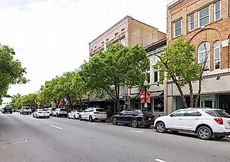 Valdosta, Georgia, USA - April 16, 2022: The old business district on Patterson Street. Roberto Galan via Shutterstock