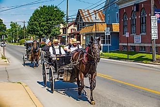 An Amish buggy in Intercourse, Pennsylvania. Editorial credit: George Sheldon / Shutterstock.com.