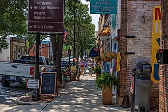 Main street in Brevard, North Carolina, via Dee Browning / Shutterstock.com