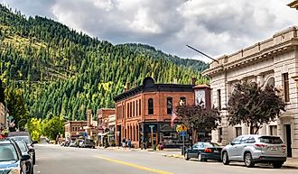The historic Main Street of the Old West mining town of Wallace, Idaho. Image credit Kirk Fisher via Shutterstock