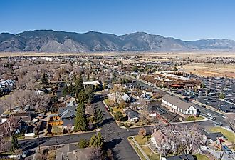 Aerial view of Minden and Gardnerville, Nevada. Editorial credit: Gchapel / Shutterstock.com