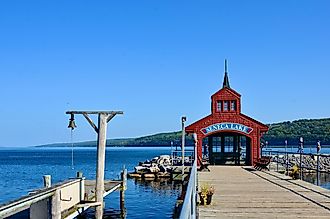 Seneca Lake at Watkins Glen, New York.