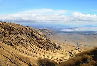 Aerial view of the Great Rift Valley, Tanzania.