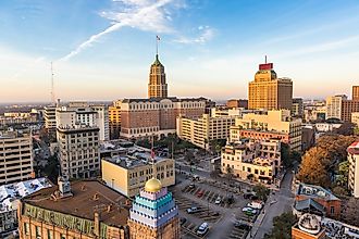 San Antonio, Texas, USA downtown city skyline in the morning.