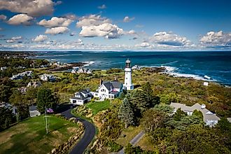 Aerial view of Cape Elizabeth, Maine.