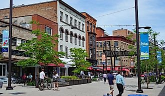 Ithaca, the home of Cornell University, has a lively downtown with shopping and restaurants. Editorial credit: Spiroview Inc / Shutterstock.com