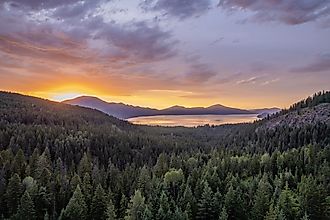 Pend 'Oreille Lake And National Forest Aerial Views. 