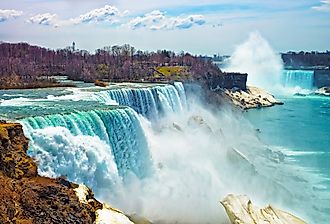 Niagara Falls from the American side in the spring.