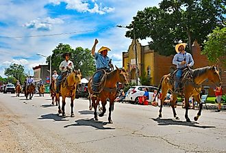 Rodeo parade in Strong City, Kansas. Image credit mark reinstein via Shutterstock