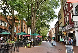 Downtown Mall in Charlottesville, Virginia. Image credit MargJohnsonVA via Shutterstock