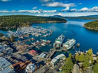 Aerial view of Friday Harbor, Washington.