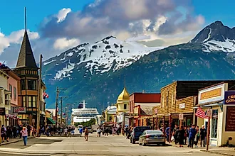 Cruise ship in Skagway, Alaska.