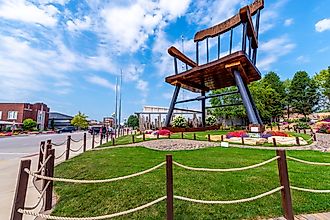 Giant wooden rocking chair in Casey, Illinois. Editorial credit: RozenskiP / Shutterstock.com