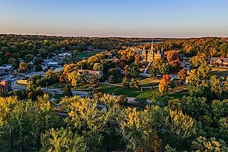 Aerial view of Parkville, Missouri. Editorial credit: Rachael Martin / Shutterstock.com.
