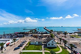 Aerial view of South Padre Island, Texas.